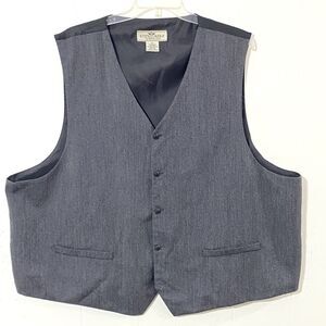 TEXTURES by NATURAL ISSUE Gray 4X Waistcoat Poly Rayon Vest Business
